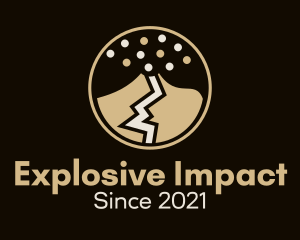 Volcano Explosion Badge  logo design