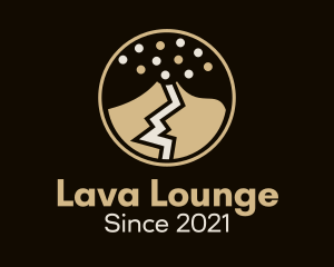 Lava - Volcano Explosion Badge logo design