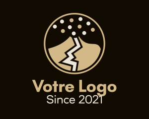 Lava - Volcano Explosion Badge logo design