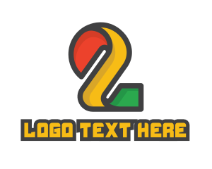 Two - Colorful Number 2 Tech logo design