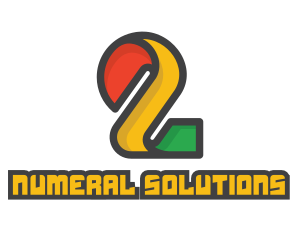 Numeral - Colorful Number 2 Tech logo design