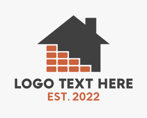 House - Brick House Contractor logo design