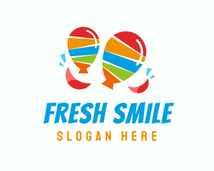 Party Balloons Smile logo design