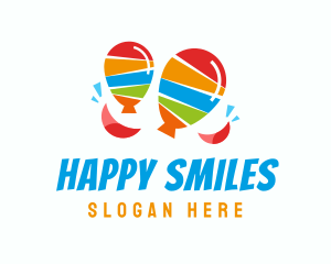 Party Balloons Smile logo design