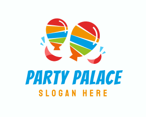 Party Balloons Smile logo design