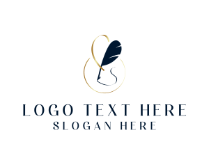 Blogger - Feather Quill Pen logo design