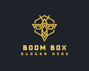 Bee Hornet Hexagon logo design