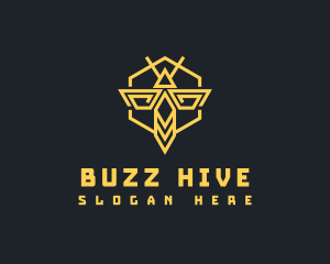 Wasp - Bee Hornet Hexagon logo design