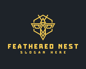 Bee Hornet Hexagon logo design