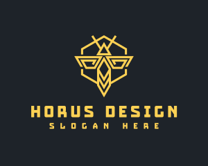 Bee Hornet Hexagon logo design