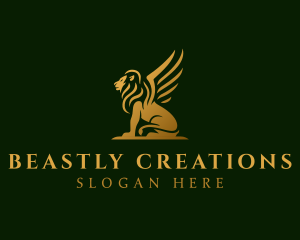 Premium Winged Lion logo design