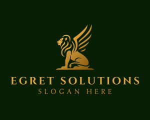 Premium Winged Lion logo design