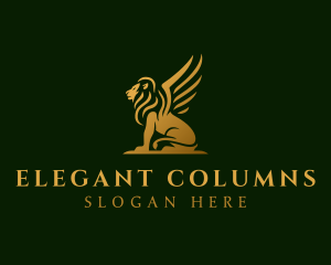 Premium Winged Lion logo design