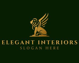 Premium Winged Lion logo design