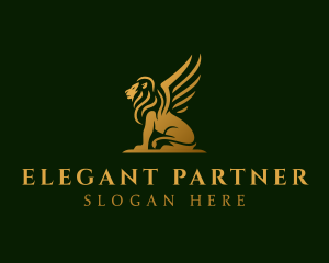 Premium Winged Lion logo design