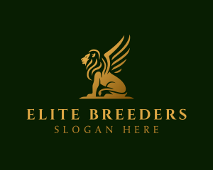 Premium Winged Lion logo design