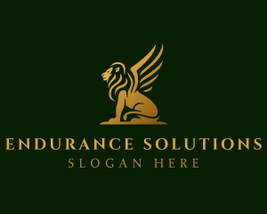 Premium Winged Lion logo design