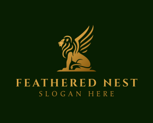 Premium Winged Lion logo design