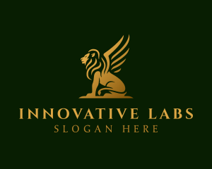 Premium Winged Lion logo design