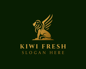 Premium Winged Lion logo design