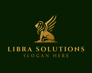 Premium Winged Lion logo design