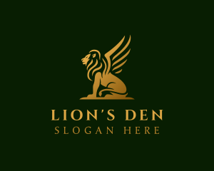 Premium Winged Lion logo design