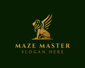 Premium Winged Lion logo design