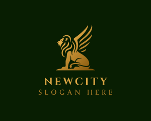 Premium Winged Lion logo design