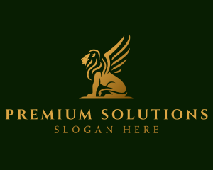 Premium Winged Lion logo design