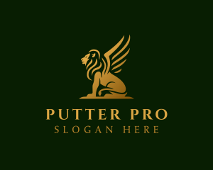 Premium Winged Lion logo design