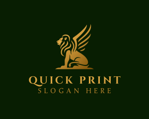 Premium Winged Lion logo design