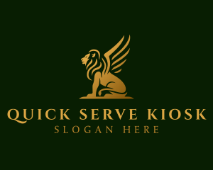 Premium Winged Lion logo design