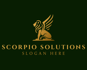 Premium Winged Lion logo design