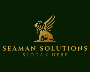 Premium Winged Lion logo design