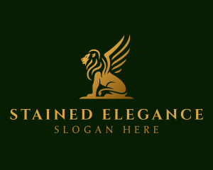 Premium Winged Lion logo design