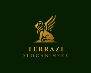 Premium Winged Lion logo design