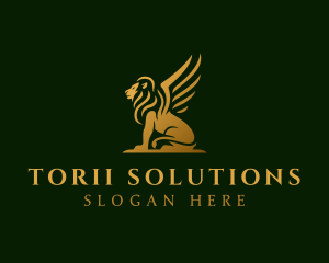 Premium Winged Lion logo design