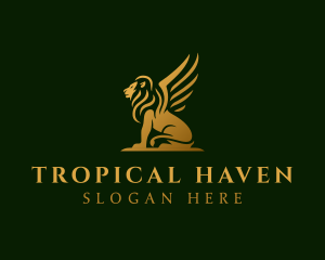 Premium Winged Lion logo design