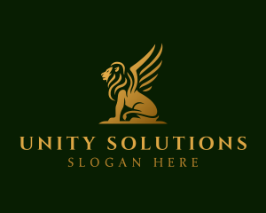 Premium Winged Lion logo design