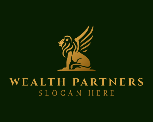 Premium Winged Lion logo design