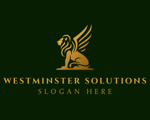 Premium Winged Lion logo design