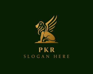 Premium Winged Lion logo design