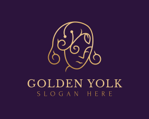 Golden Beautiful Woman logo design