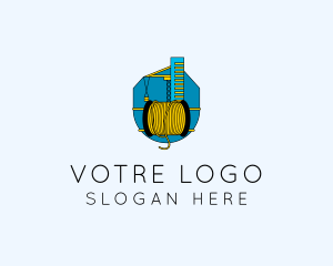 Construction Builder Spool logo design