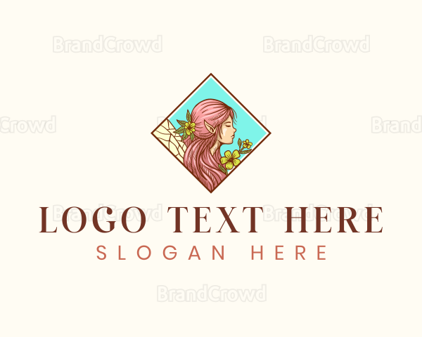 Floral Mythical Fairy Logo