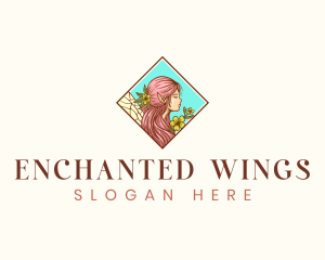 Floral Mythical Fairy logo design