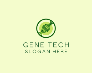 Green DNA Strand logo design