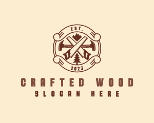 Wood Carpenter Tools logo design