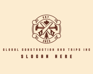 Tradesperson - Wood Carpenter Tools logo design