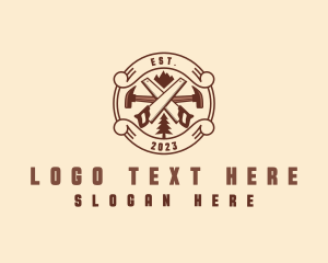 Woods - Wood Carpenter Tools logo design